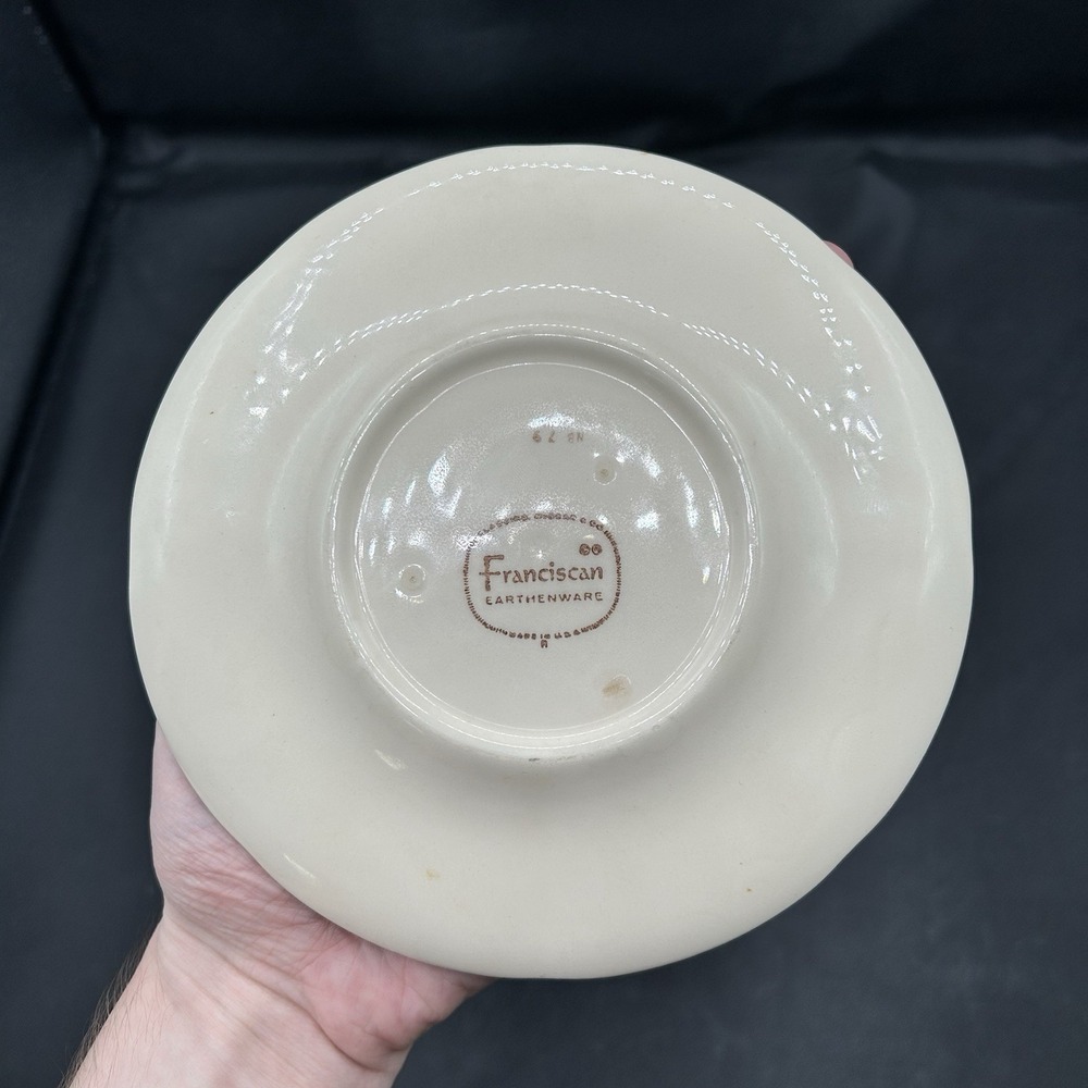 Vintage Franciscan Apple Bread Plate 6.5" Hand Painted USA Ceramic Dish 1960s - Picture 3 of 7